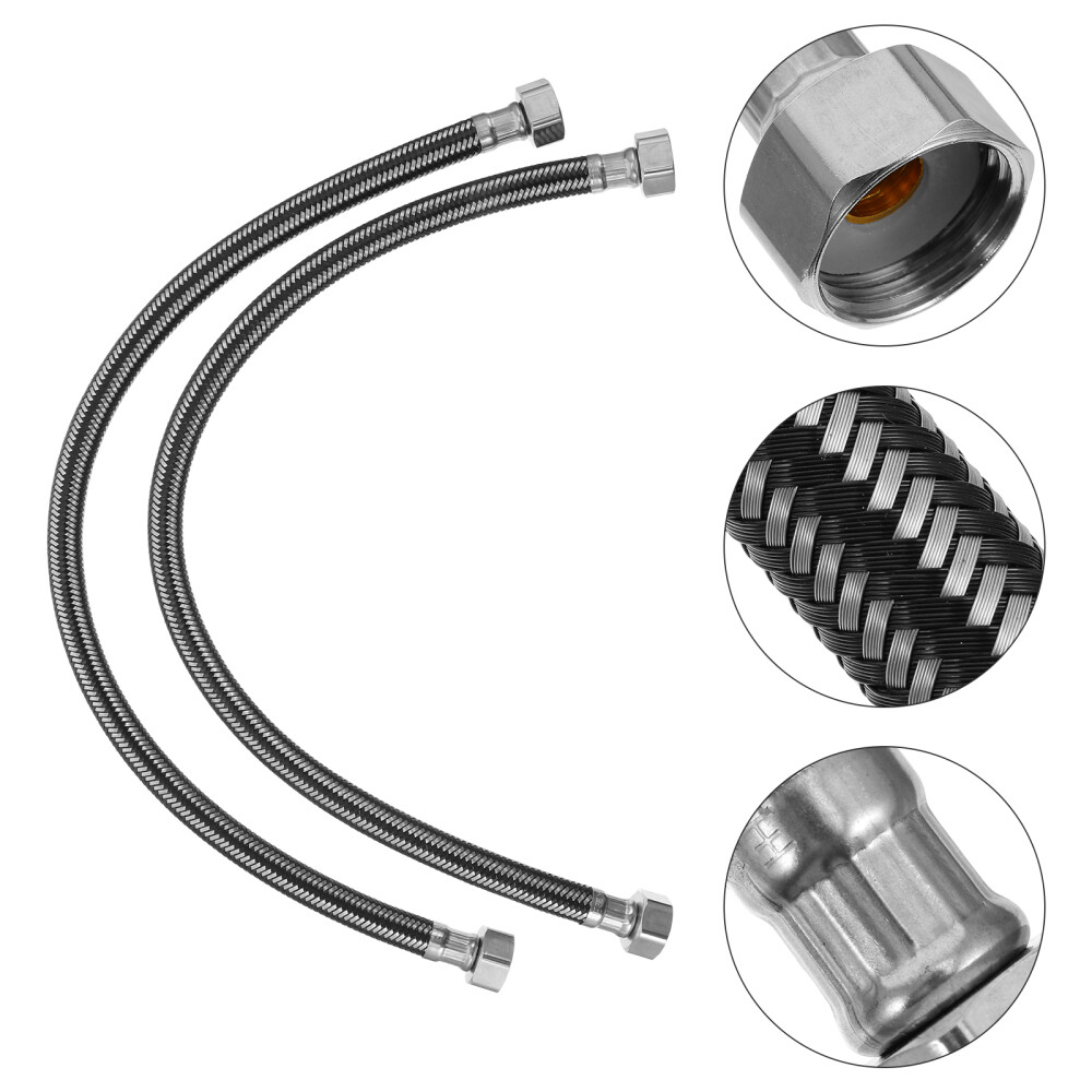 2 Pcs Faucet Line Adapter Hose Metal Stainless Steel Water Heater eBay