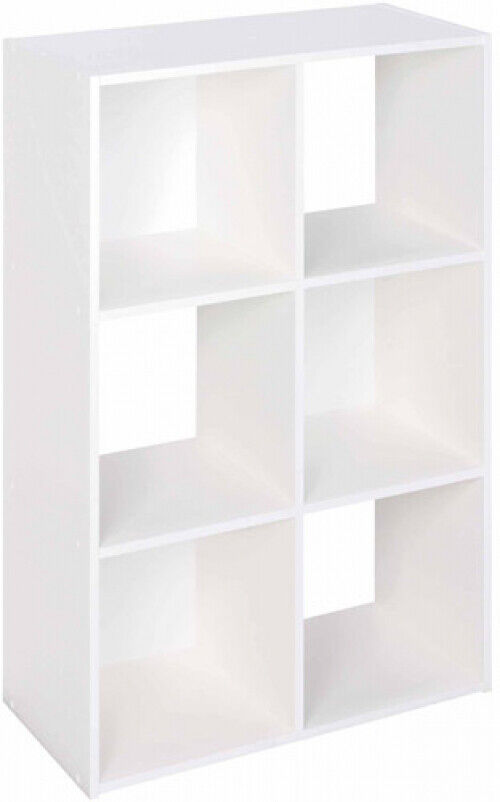 Multi-functional 6 Grids Storage Shelf Bookshelf Bookcase Cube Cabinet White NEW 2022 tanio