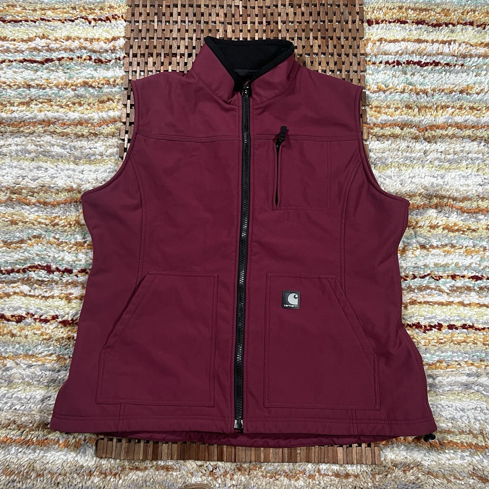 Carhartt Women's Soft Shell Vest Red Full Zip Size 2XL