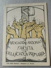 Tessera fascista PNF associazione scuola primaria Catania Sicilia Duce Mussolini