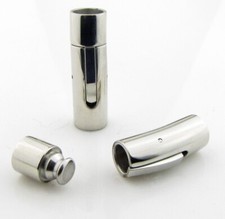 Brass Bayonet Snap in clasp platinum color 6mm hole 30X8mm column 2 piece clasp