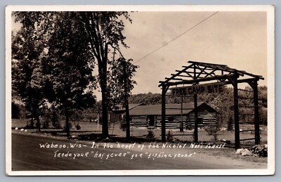 Wabeno Wisconsin WI Nicolet National Forest Camp Site Cabin RPPC 1947 L1