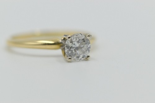 14k Yellow Gold 3/4 CT Round VS2 Diamond Solitaire Engagement Wedding Ring Sz 6 - Picture 3 of 13
