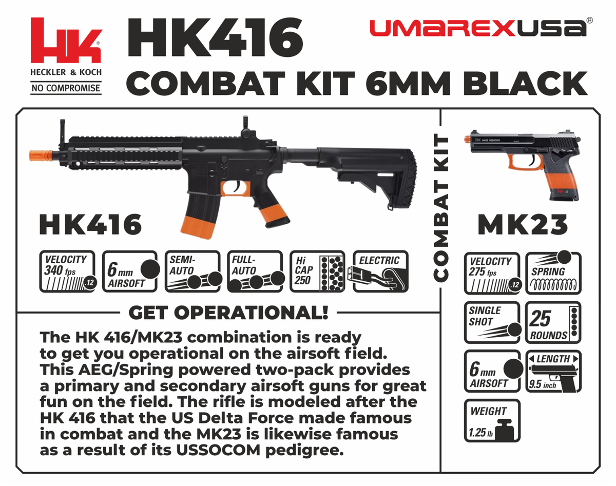 Umarex HK Heckler & Koch HK416 AEG 6mm AEG Airsoft Rifle Kit