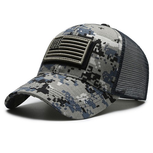 USA Flag Baseball Cap Detachable Patch Mesh Tactical Army Caps American Men Hat - Picture 17 of 18