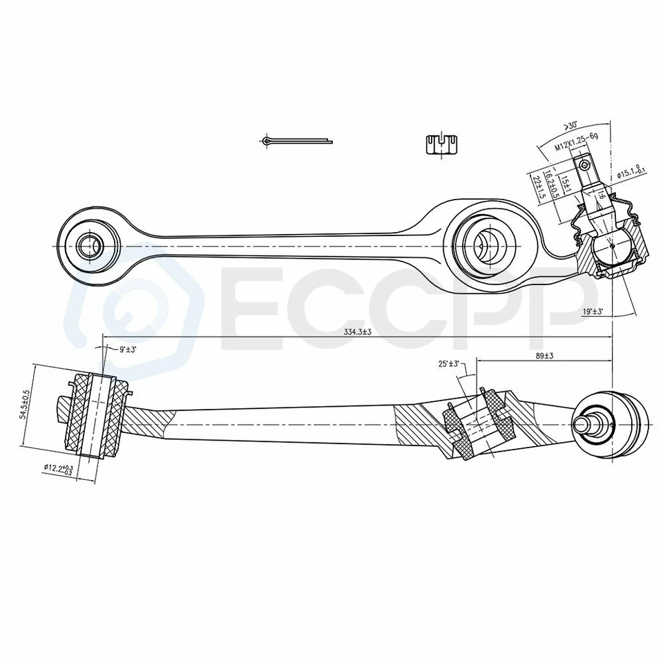6PCS Front Wheel Hub & Bearing Control Arm Tie Rod Kit Fits 94-02 Saturn SC1 SC2 - Image 2 of 4