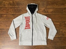 Tapout Mens Gray Hoodie Full Zip Jacket Sweatshirt MMA Size Medium