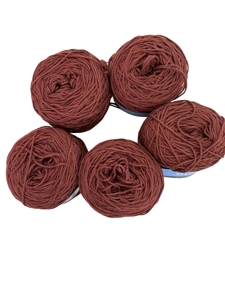 Berroco Fiora Marrón Hilo Algodón Lana Alpaca Color #3837 100g Perú AT384 Lote de 5 Foto 2 de 4