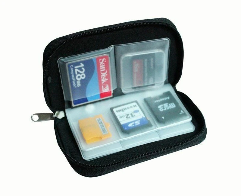 Memory Card Wallet - Micro SD SDHC CF SM - Protective Storage Holder Pouch Case - Image 2 of 4