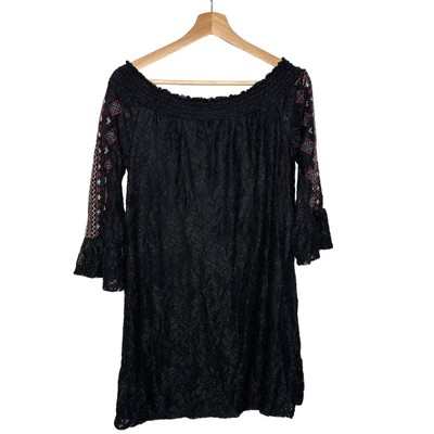 Mi Ami Francesca's Black Withy Boho Lace Dress M NWT