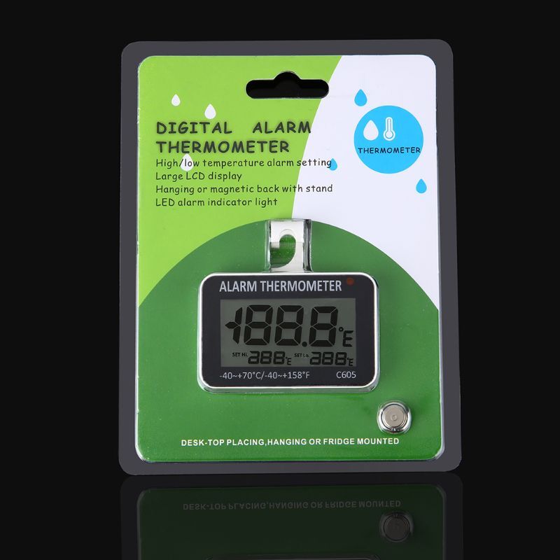 Wireless Digital Freezer Thermometer LED Alarm Light Temperature Alarm eBay