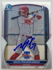NIKAU POUAKA-GREGO RC SIGNED IP 2023 1ST BOWMAN CHROME PROSPECTS BCP-89 AUTO