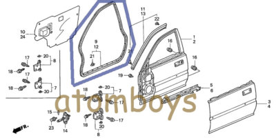 For Honda Accord Sedan Driver Front Door Seal Rubber Weatherstrip 90-93 (Pair)