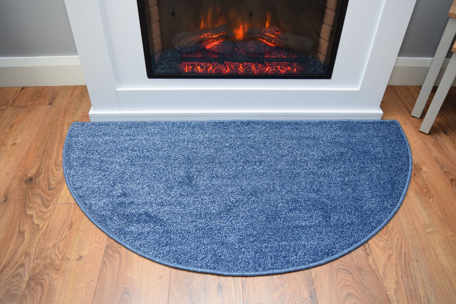 Half Moon Hearth Rug Large Grey Black Semi Circle Door Mat Thick Soft