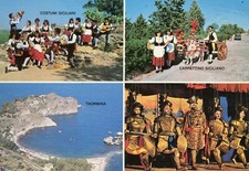 SICILIA-Costumi Siciliani-Carrettino Siciliano-TAORMINA:Panorama-Pupi Siciliani