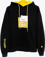 Milk Mocha Bear Smooch & Snuggle Black & Yellow Hoodie - Size XS - New - Unisex