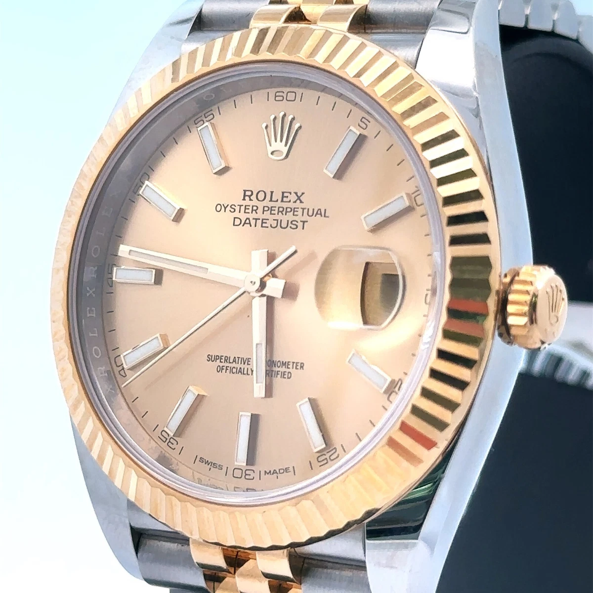 Pre Owned Rolex Datejust 41mm 2 tone 18k Yellow Gold Watch 126333