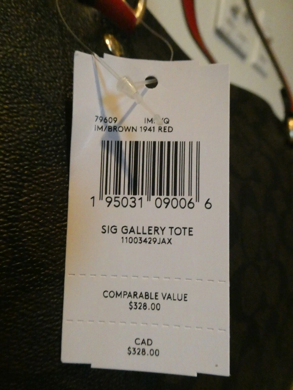 Borsa Coach Gallery in tela firmata borsetta stile ORO MARRONE ROSSO # 79609