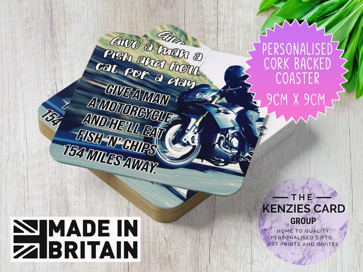 Personalised Motorcycle Biker Coaster Funny Motorbike Gift