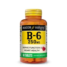 Mason Natural Vitamin B6 250 mg - Healthy Heart, 60 Tablets