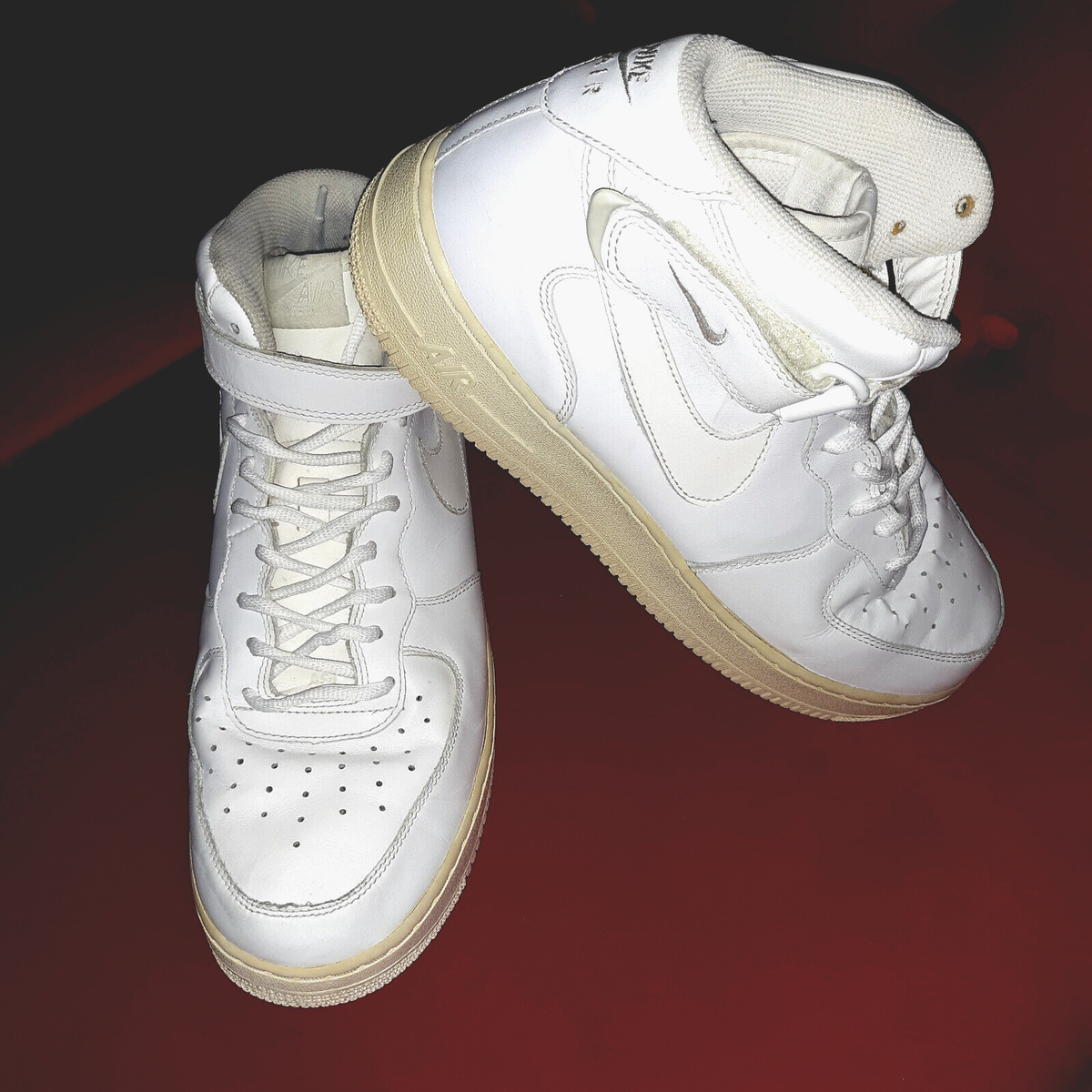 Nike Air Force Mid Athletic Shoes Mens Sz 11 Triple White 315123