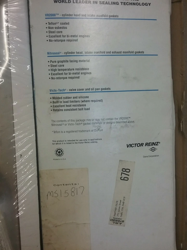 Nueva junta de colector de admisión Victor Reinz MS15817 Foto 3 de 3