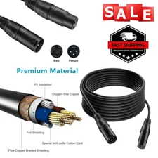 10ft/3m 3Pin DMX Cables Signal XLR Connection Stage Par Light Cable Wire