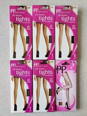 2 pairs pretty polly smoothknit 20 denier tights,assorted sizes and colours