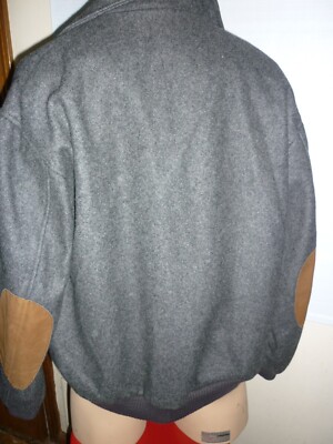 Vintage Eddie Bauer Leather Elbow Patch Bomber Jacket Men's Size L