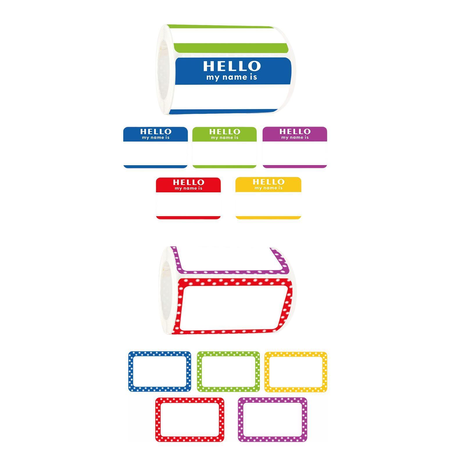300 Labels Name Tags Sticker Labels Office Colorful Plain for Wall