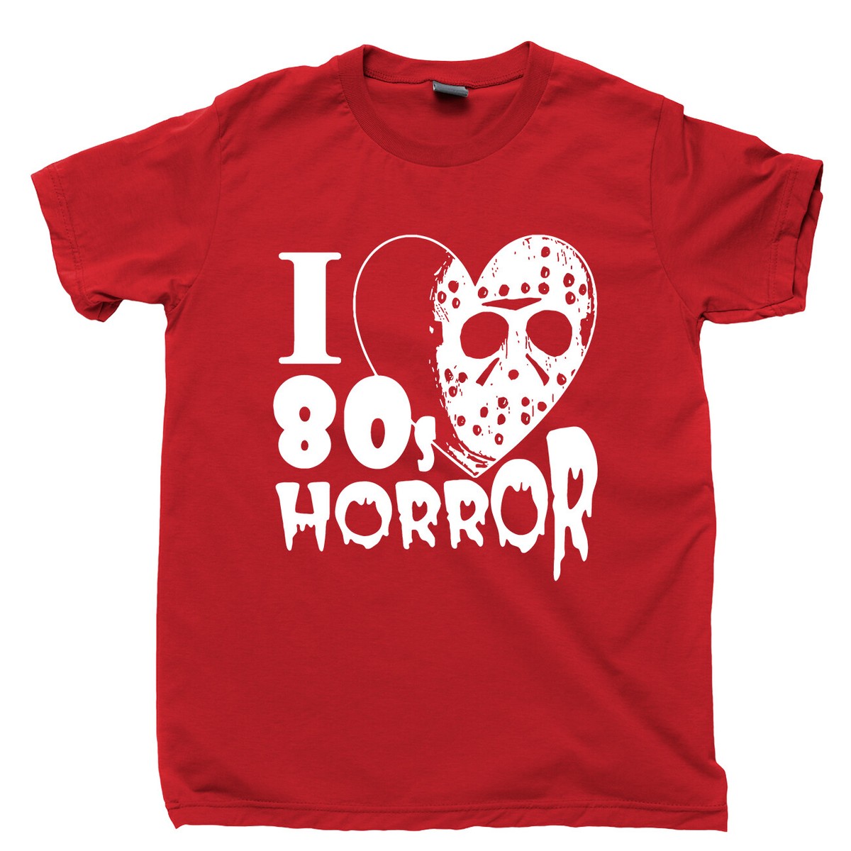 I Love 80s Horror Movies T Shirt Halloween Jason Voorhees Zombie
