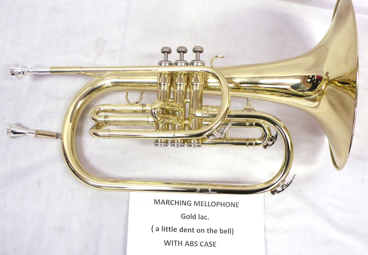 Marching Mellophone Key of F w/ Case Gold Lacquer Finish Excellent