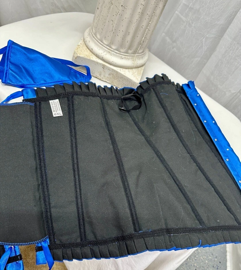 Women's Lingerie, Corset Set, Front Closure, Royal Blue, Rhinestone Studs,6X(4X) - Image 4 of 4