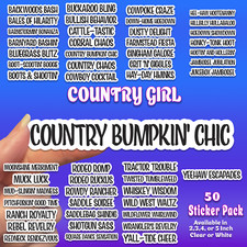 Country Girl 50 Sticker Pack Decal For Tumbler Laptop Car