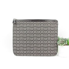 COACH Black  Gray C Vintage Canvas Padded iPad Tablet Sleeve Travel Case