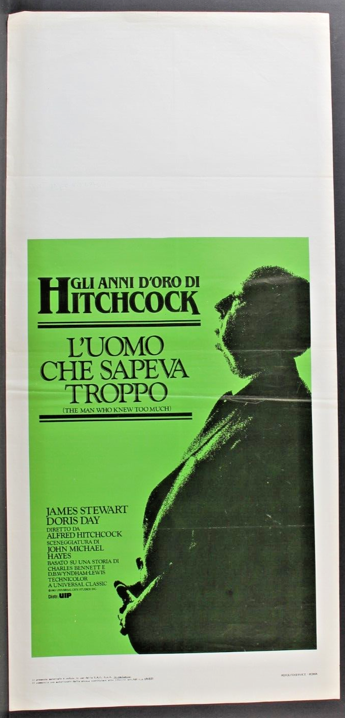 Locandina originale film L'uomo che sapeva troppo (1956) - Regia di Alfred Hitchcock