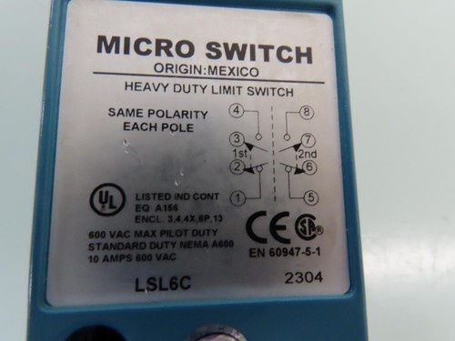 Micro Switch LSL6C Heavy Duty Limit Switch - Picture 2 of 4
