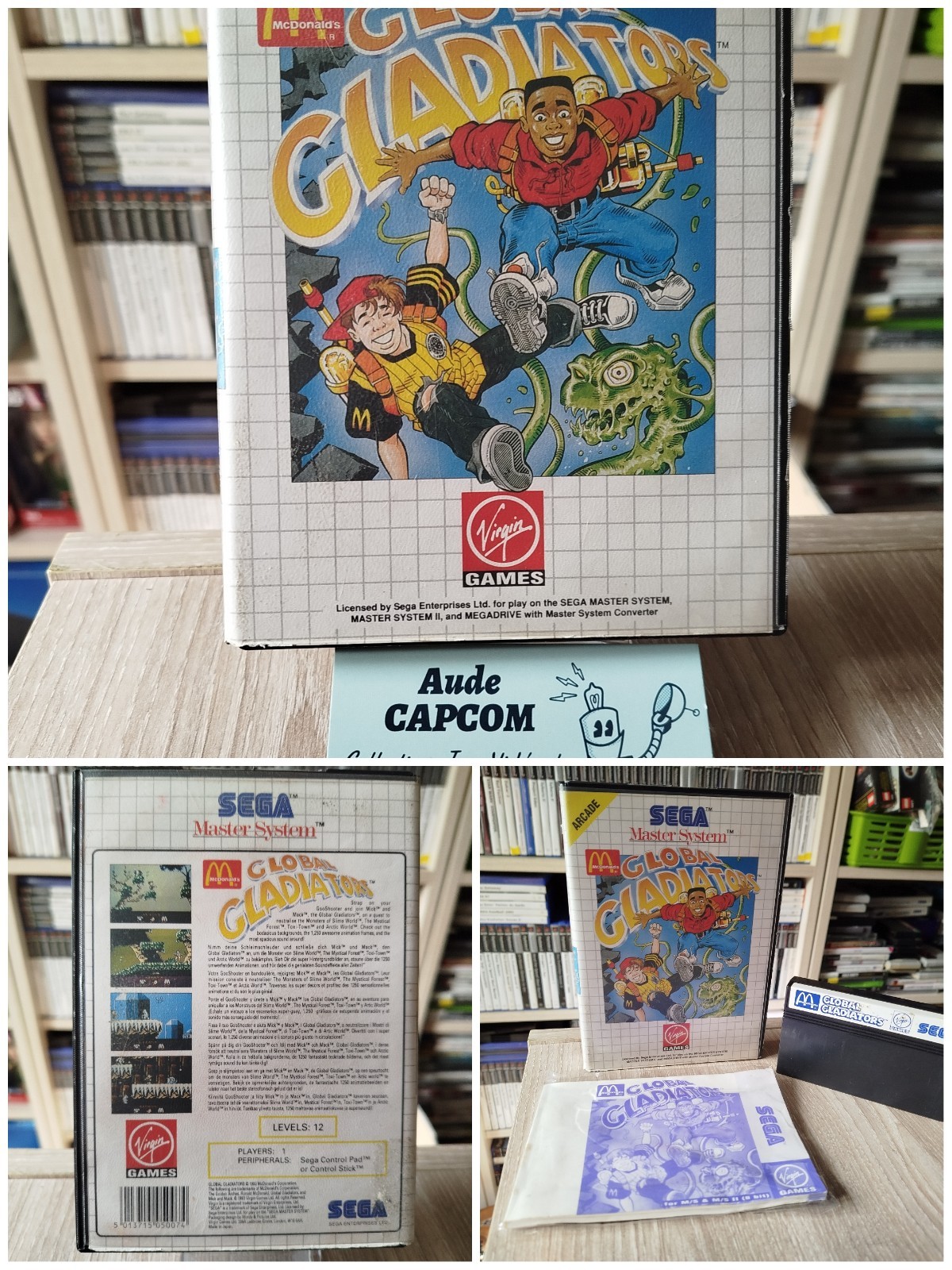 Sega master system 1 & 2 Jeu Global Gladiators MC DONALD'S Complet PAL Fr