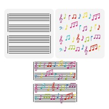 2Pcs Music Notes Stave Stencils Musical Painting Templates DIY Craft Art 6X6Inch