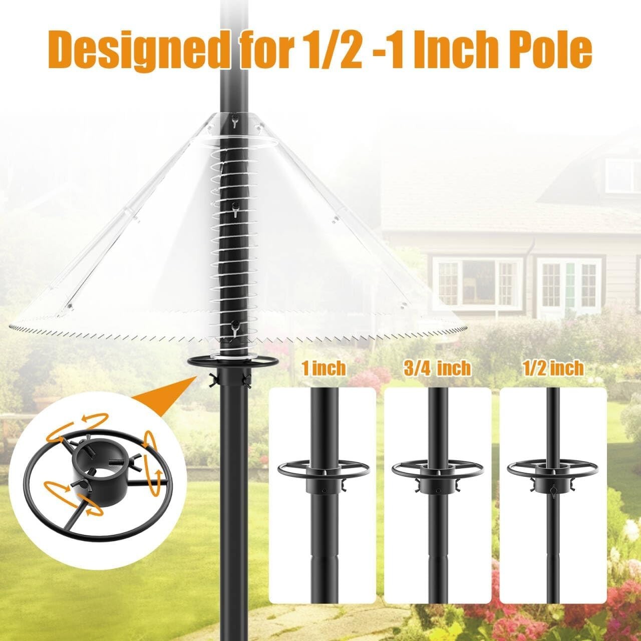 Squirrel Baffle for Bird Feeder Pole - 19 Inch Metal Guard for Shepherd’s Hoo...