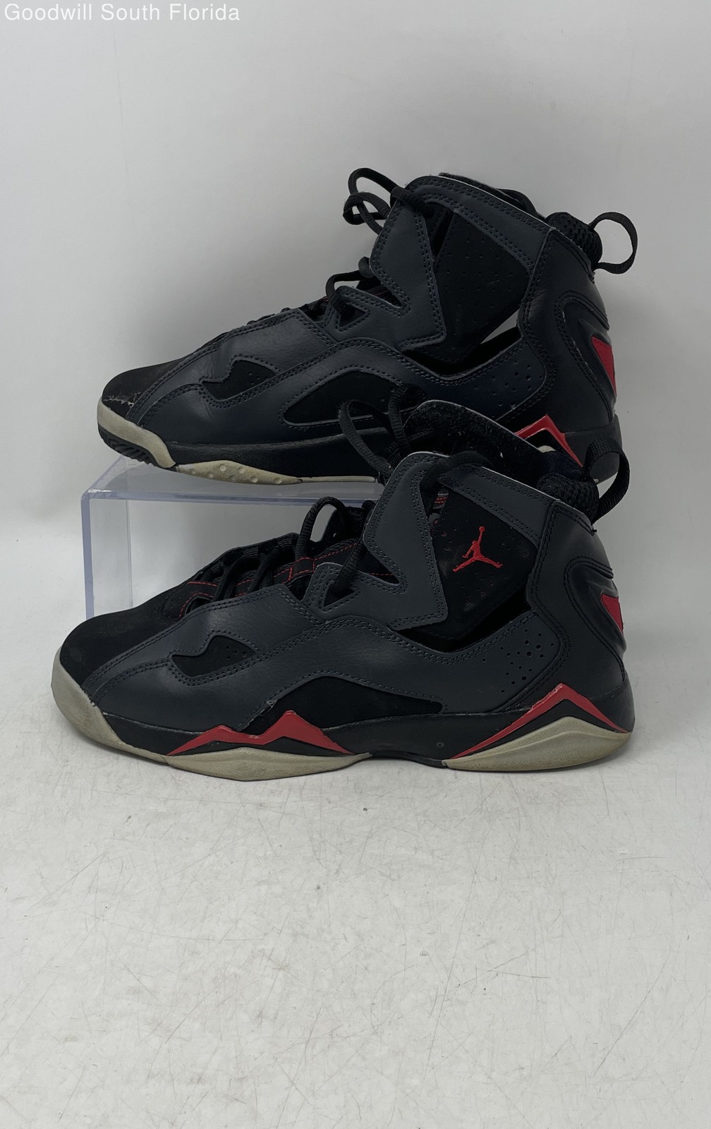 Nike Unisex Kids Air Jordan True Flight 343795-002 Black Red Basketball Shoes 7Y