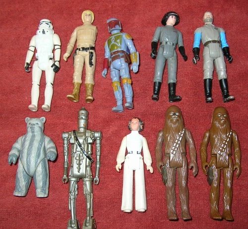 1970s 80s Vintage Kenner Star Wars Empire Classic 10 Figure Lot Leia Han Robot
