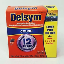 Delsym 12 Hour Cough Relief 2 x 5 fl oz Bottles Grape Flavor Exp: 11/27