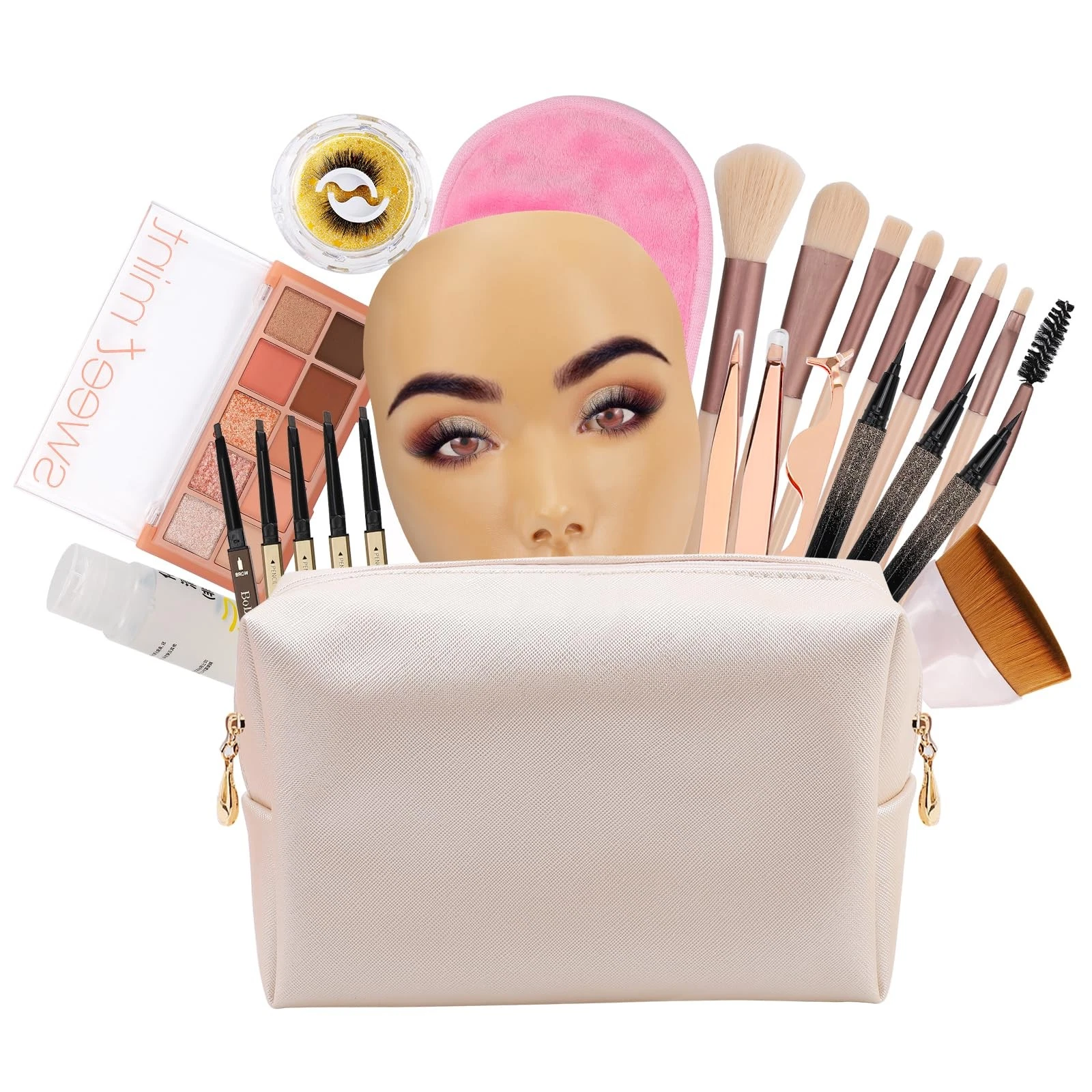 3D Makeup Practice Board Silicone Face, Reusable Mannequin with Brushes & Ey...
Opens in a new windo