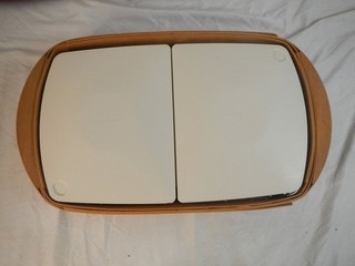 Longaberger Handwoven Picnic Basket With Divided Lid Insert & Plastic Protectors