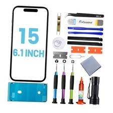 Screen Replacement, Glass Replacement 6.1 inch, Screen Repair Kit for iPhone 15