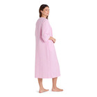 New $74 Miss Elaine Checked 3/4 Slv SEERSUCKER  Zip 48" Housecoat Duster Robe 1X — photo 2