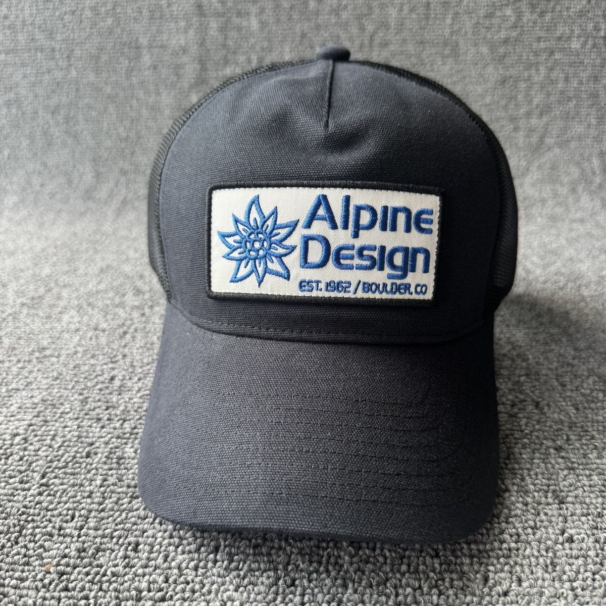 Alpine Design Outdoor Trucker Snapback Black Mesh Back Hat W0006