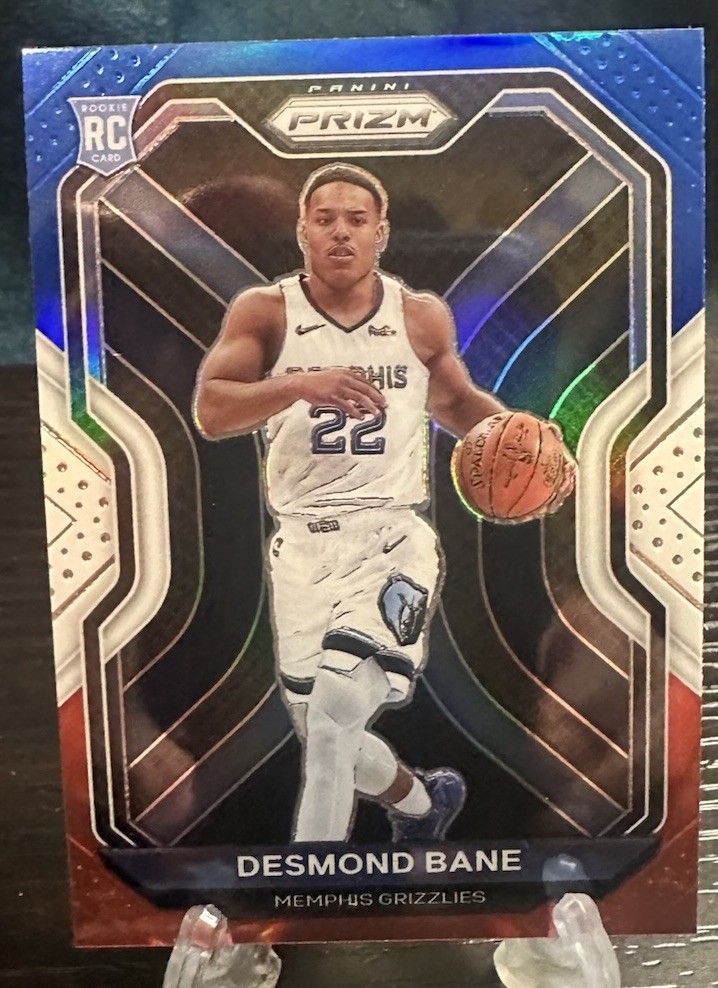 2020-21 Panini Prizm Red White Blue Prizm Desmond Bane #297 Rookie RC Grizzlies