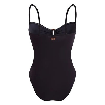 Vilebrequin Black Ruched One Piece Swimsuit Tortoise Ring W006854505 Womens 8 M